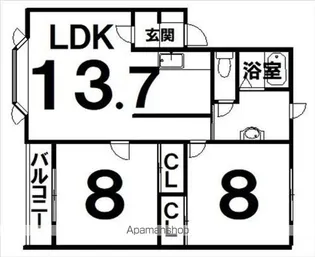 ラッキーストーリッジⅢ【2階】の間取り
